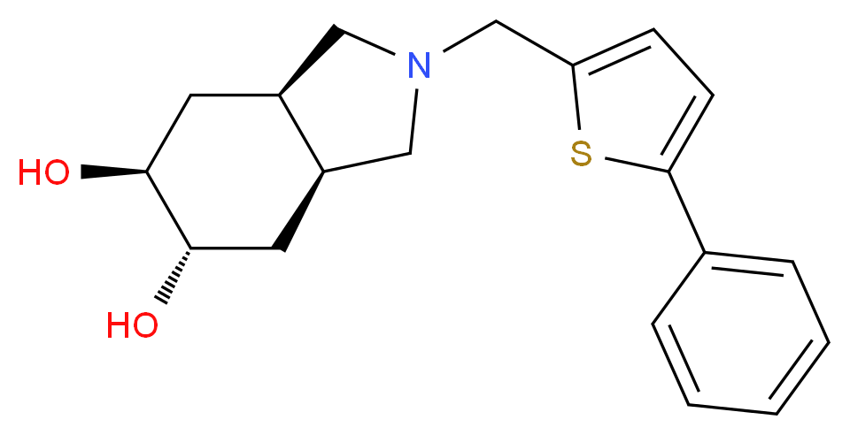 (3aR*,5S*,6S*,7aS*)-2-[(5-phenyl-2-thienyl)methyl]octahydro-1H-isoindole-5,6-diol_Molecular_structure_CAS_)