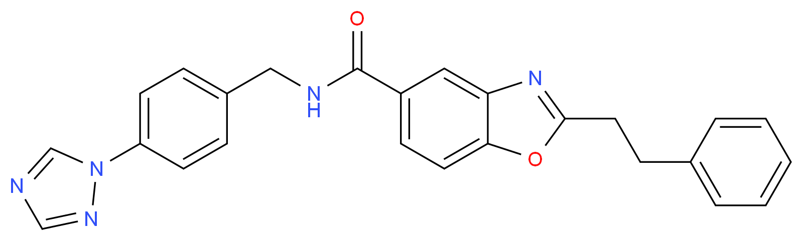 2-(2-phenylethyl)-N-[4-(1H-1,2,4-triazol-1-yl)benzyl]-1,3-benzoxazole-5-carboxamide_Molecular_structure_CAS_)