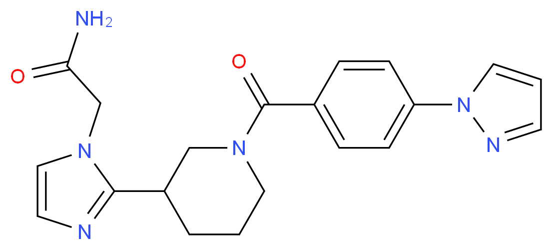 2-(2-{1-[4-(1H-pyrazol-1-yl)benzoyl]piperidin-3-yl}-1H-imidazol-1-yl)acetamide_Molecular_structure_CAS_)
