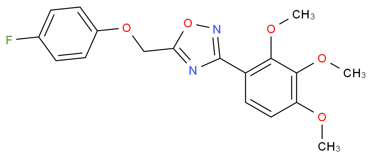 5-[(4-fluorophenoxy)methyl]-3-(2,3,4-trimethoxyphenyl)-1,2,4-oxadiazole_Molecular_structure_CAS_)