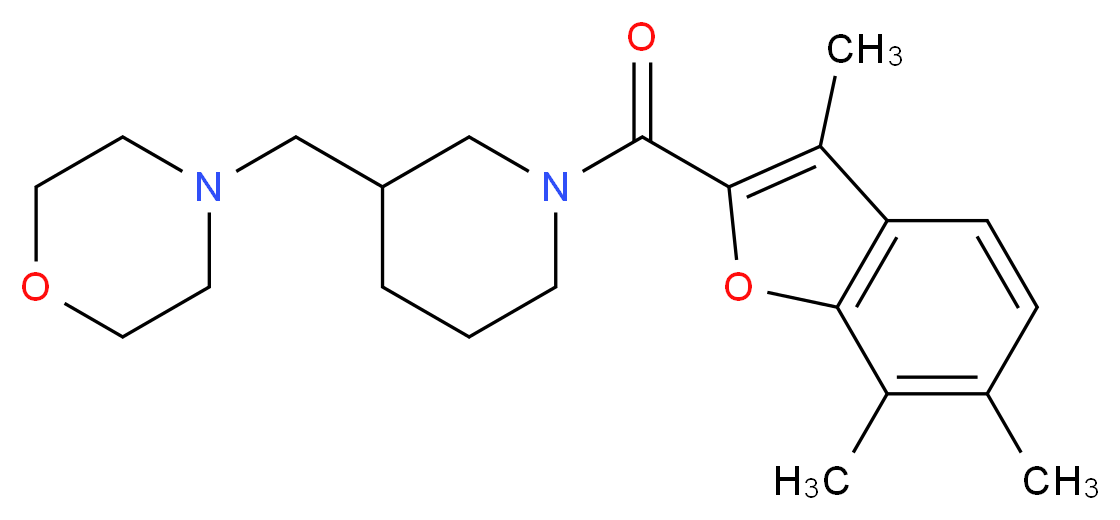 4-({1-[(3,6,7-trimethyl-1-benzofuran-2-yl)carbonyl]-3-piperidinyl}methyl)morpholine_Molecular_structure_CAS_)