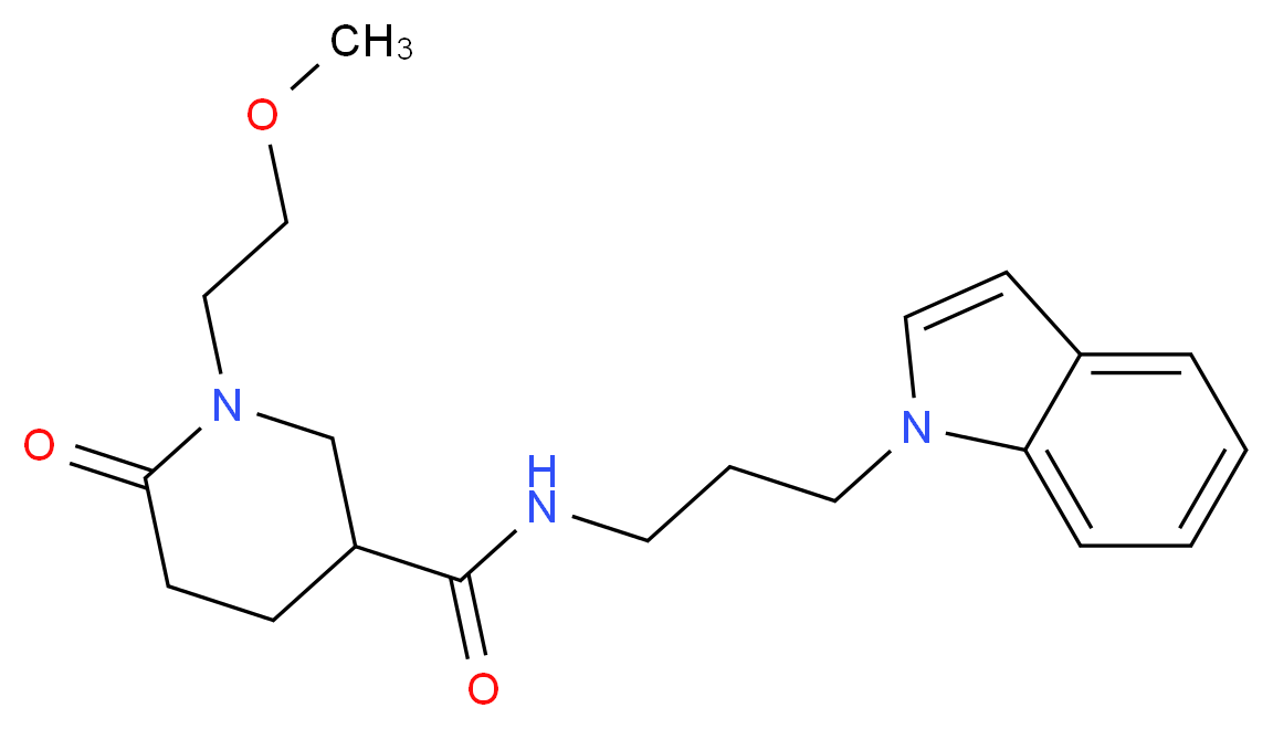 N-[3-(1H-indol-1-yl)propyl]-1-(2-methoxyethyl)-6-oxo-3-piperidinecarboxamide_Molecular_structure_CAS_)