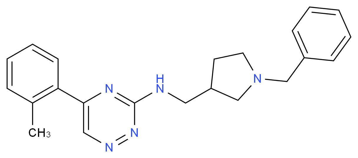 N-[(1-benzyl-3-pyrrolidinyl)methyl]-5-(2-methylphenyl)-1,2,4-triazin-3-amine_Molecular_structure_CAS_)