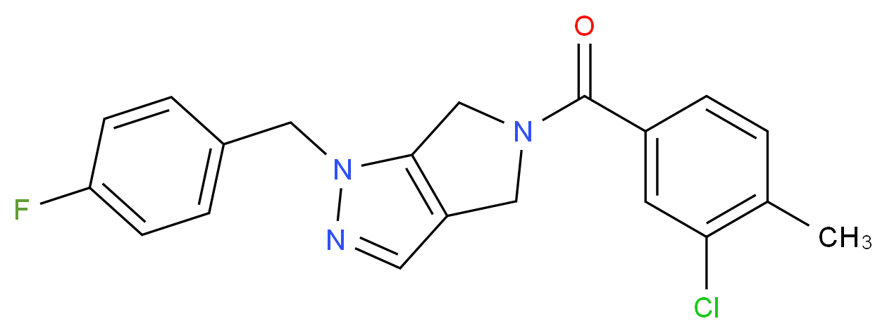 5-(3-chloro-4-methylbenzoyl)-1-(4-fluorobenzyl)-1,4,5,6-tetrahydropyrrolo[3,4-c]pyrazole_Molecular_structure_CAS_)