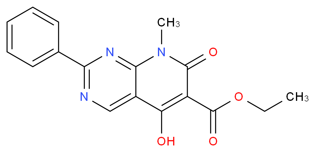 Ethyl 5-hydroxy-8-methyl-7-oxo-2-phenyl-7,8-dihydropyrido[2,3-d]pyrimidine-6-carboxylate_Molecular_structure_CAS_)