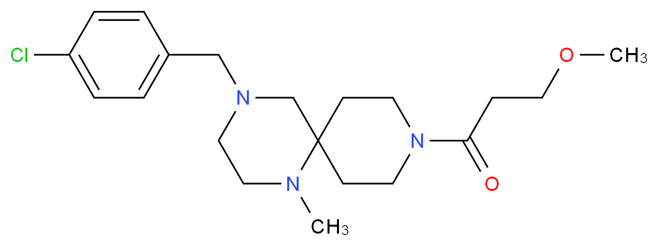 4-(4-chlorobenzyl)-9-(3-methoxypropanoyl)-1-methyl-1,4,9-triazaspiro[5.5]undecane_Molecular_structure_CAS_)