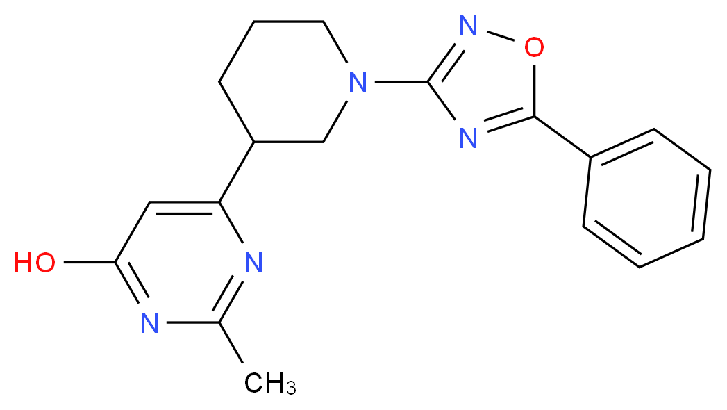 2-methyl-6-[1-(5-phenyl-1,2,4-oxadiazol-3-yl)-3-piperidinyl]-4-pyrimidinol_Molecular_structure_CAS_)