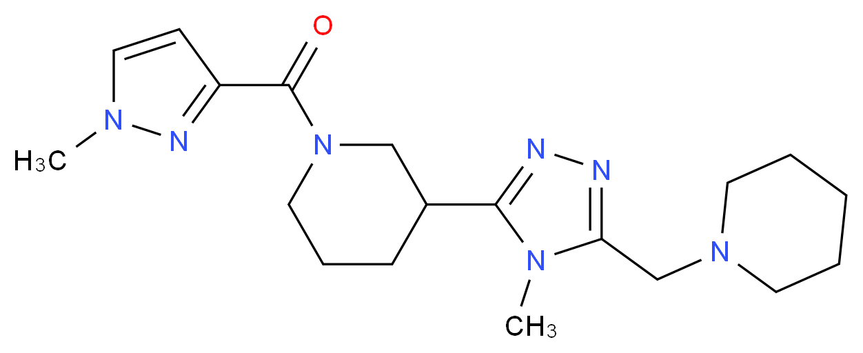3-[4-methyl-5-(piperidin-1-ylmethyl)-4H-1,2,4-triazol-3-yl]-1-[(1-methyl-1H-pyrazol-3-yl)carbonyl]piperidine_Molecular_structure_CAS_)