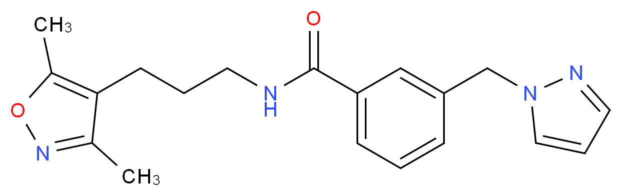 N-[3-(3,5-dimethyl-4-isoxazolyl)propyl]-3-(1H-pyrazol-1-ylmethyl)benzamide_Molecular_structure_CAS_)