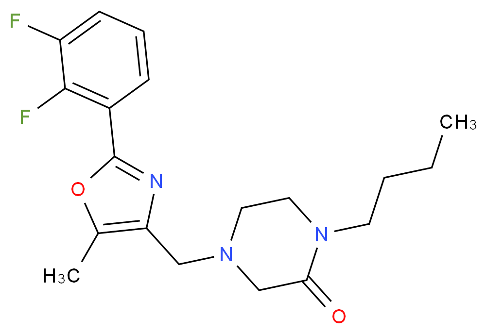 1-butyl-4-{[2-(2,3-difluorophenyl)-5-methyl-1,3-oxazol-4-yl]methyl}piperazin-2-one_Molecular_structure_CAS_)