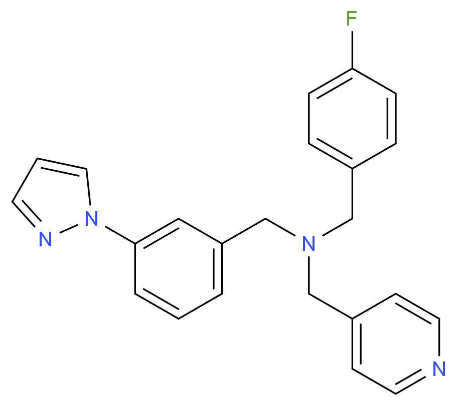 (4-fluorobenzyl)[3-(1H-pyrazol-1-yl)benzyl](pyridin-4-ylmethyl)amine_Molecular_structure_CAS_)
