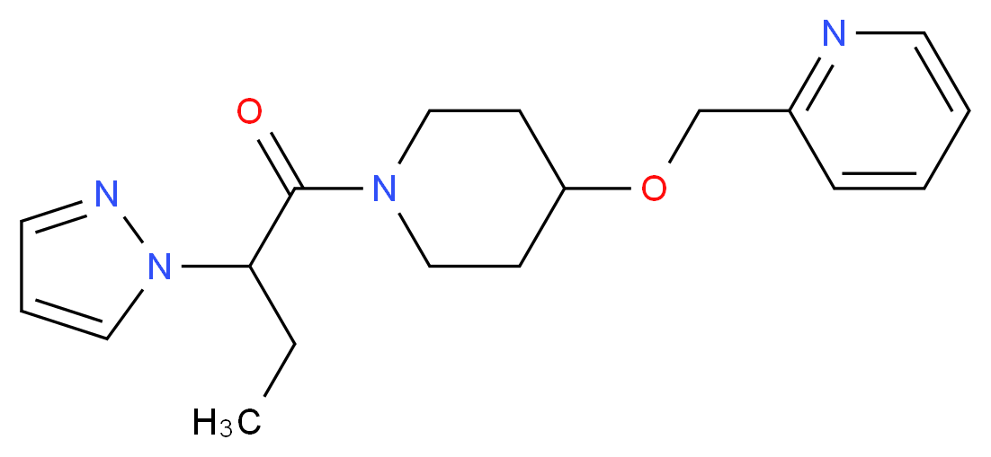 2-[({1-[2-(1H-pyrazol-1-yl)butanoyl]-4-piperidinyl}oxy)methyl]pyridine_Molecular_structure_CAS_)