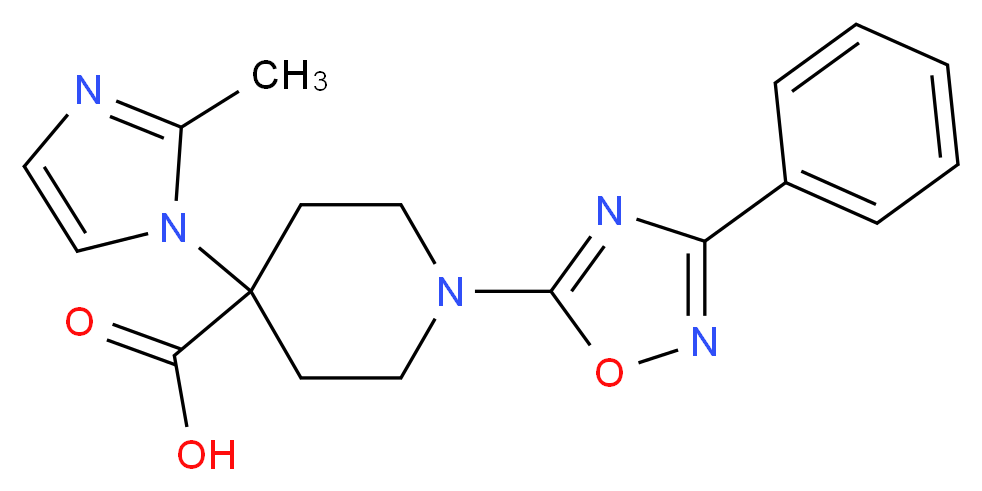4-(2-methyl-1H-imidazol-1-yl)-1-(3-phenyl-1,2,4-oxadiazol-5-yl)piperidine-4-carboxylic acid_Molecular_structure_CAS_)