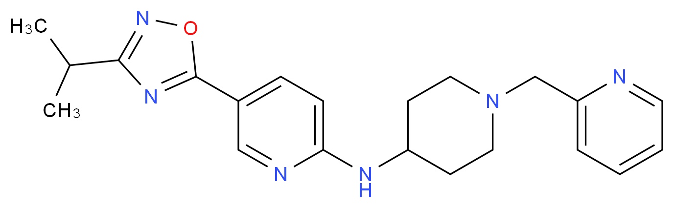 5-(3-isopropyl-1,2,4-oxadiazol-5-yl)-N-[1-(pyridin-2-ylmethyl)piperidin-4-yl]pyridin-2-amine_Molecular_structure_CAS_)