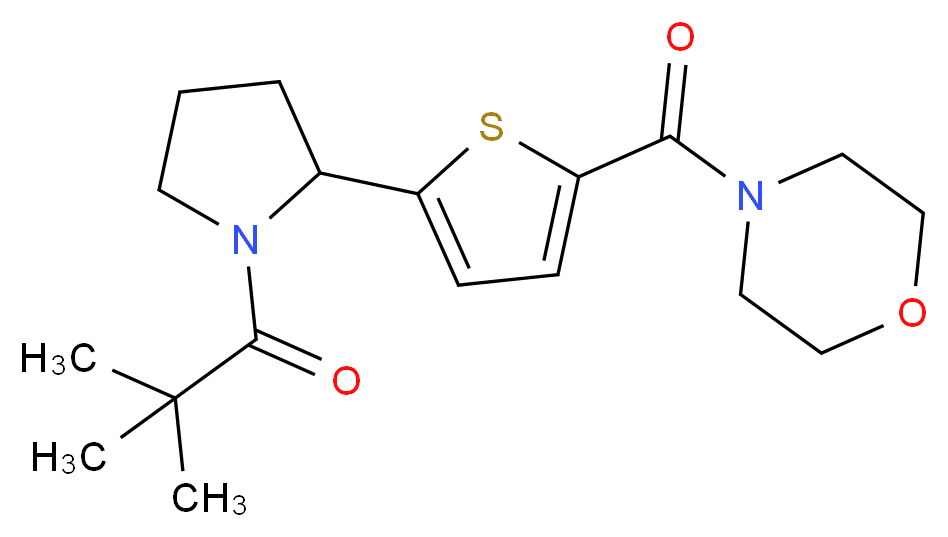 4-({5-[1-(2,2-dimethylpropanoyl)-2-pyrrolidinyl]-2-thienyl}carbonyl)morpholine_Molecular_structure_CAS_)