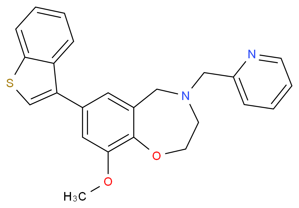7-(1-benzothien-3-yl)-9-methoxy-4-(2-pyridinylmethyl)-2,3,4,5-tetrahydro-1,4-benzoxazepine_Molecular_structure_CAS_)