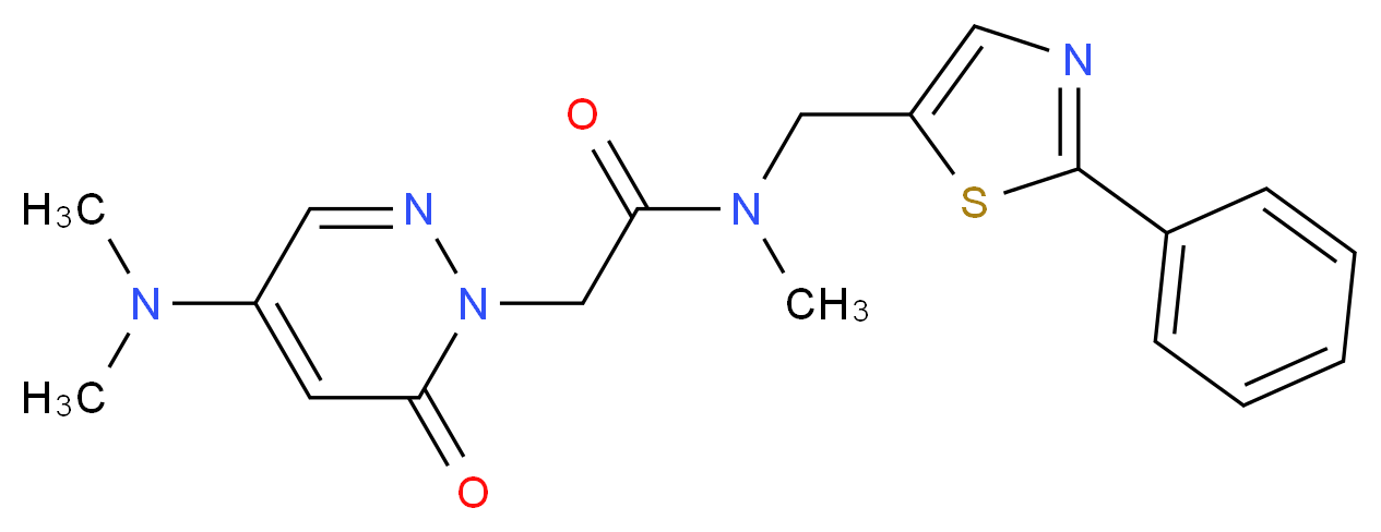 2-[4-(dimethylamino)-6-oxo-1(6H)-pyridazinyl]-N-methyl-N-[(2-phenyl-1,3-thiazol-5-yl)methyl]acetamide_Molecular_structure_CAS_)