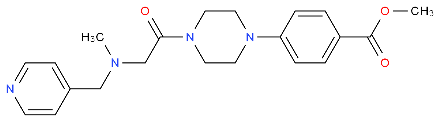 methyl 4-{4-[N-methyl-N-(4-pyridinylmethyl)glycyl]-1-piperazinyl}benzoate_Molecular_structure_CAS_)
