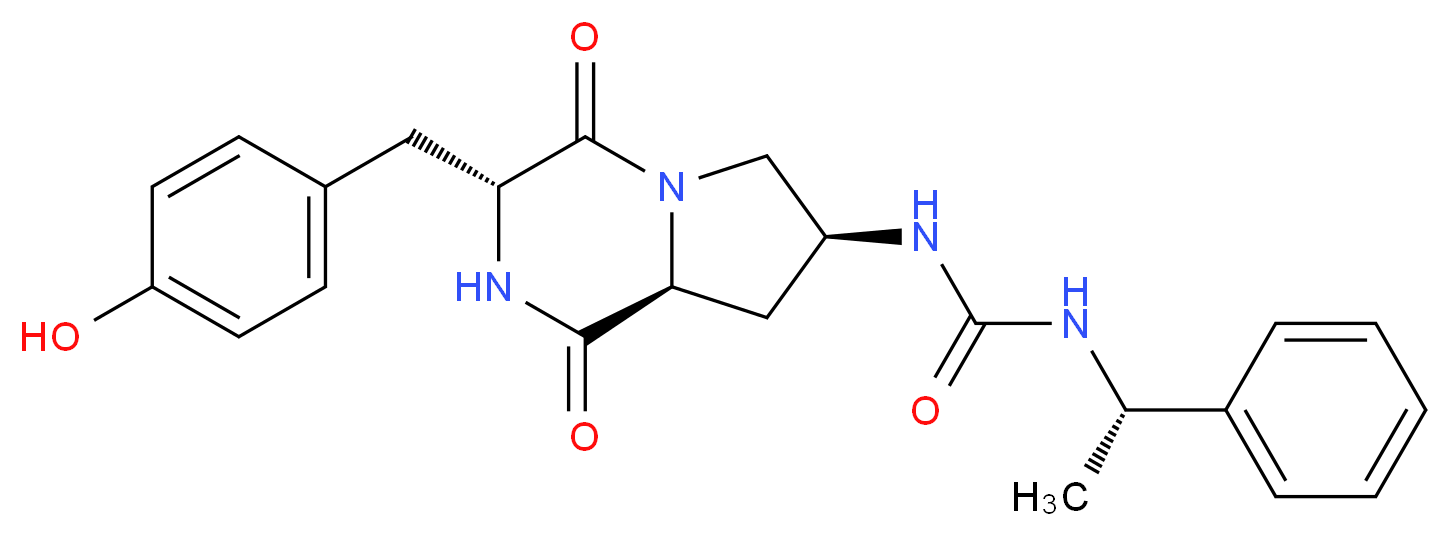N-[(3R,7S,8aS)-3-(4-hydroxybenzyl)-1,4-dioxooctahydropyrrolo[1,2-a]pyrazin-7-yl]-N'-[(1S)-1-phenylethyl]urea_Molecular_structure_CAS_)