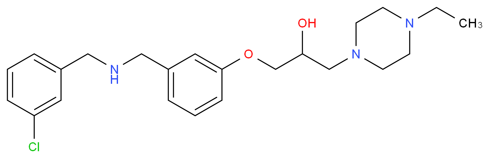 1-(3-{[(3-chlorobenzyl)amino]methyl}phenoxy)-3-(4-ethyl-1-piperazinyl)-2-propanol_Molecular_structure_CAS_)