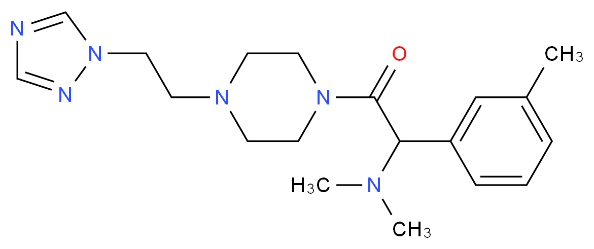 N,N-dimethyl-1-(3-methylphenyl)-2-oxo-2-{4-[2-(1H-1,2,4-triazol-1-yl)ethyl]-1-piperazinyl}ethanamine_Molecular_structure_CAS_)