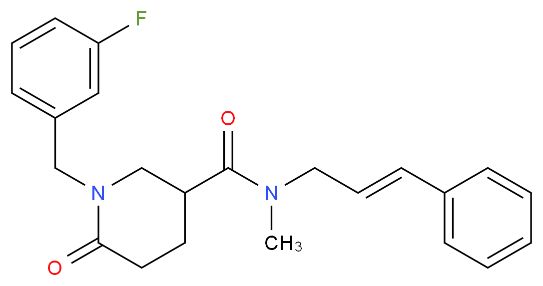 1-(3-fluorobenzyl)-N-methyl-6-oxo-N-[(2E)-3-phenyl-2-propen-1-yl]-3-piperidinecarboxamide_Molecular_structure_CAS_)