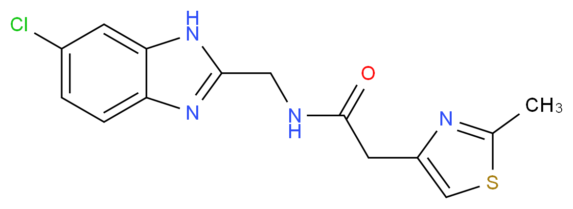 N-[(6-chloro-1H-benzimidazol-2-yl)methyl]-2-(2-methyl-1,3-thiazol-4-yl)acetamide_Molecular_structure_CAS_)