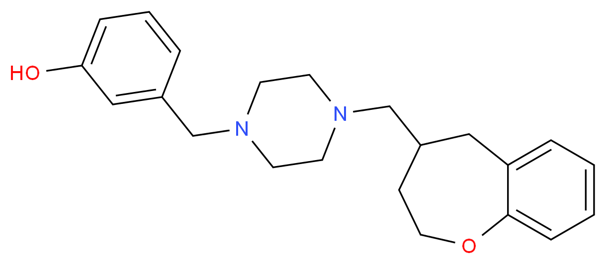 3-{[4-(2,3,4,5-tetrahydro-1-benzoxepin-4-ylmethyl)piperazin-1-yl]methyl}phenol_Molecular_structure_CAS_)