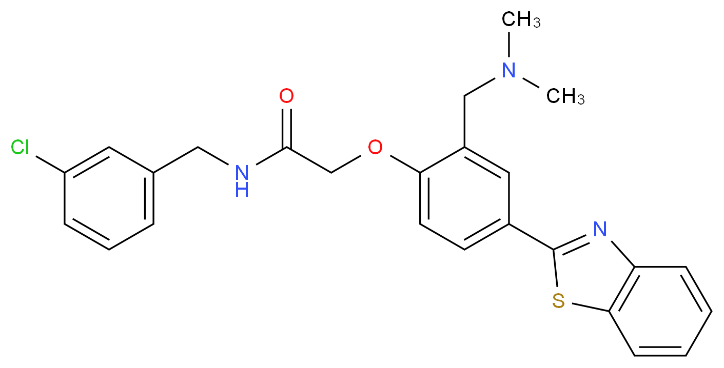 2-{4-(1,3-benzothiazol-2-yl)-2-[(dimethylamino)methyl]phenoxy}-N-(3-chlorobenzyl)acetamide_Molecular_structure_CAS_)