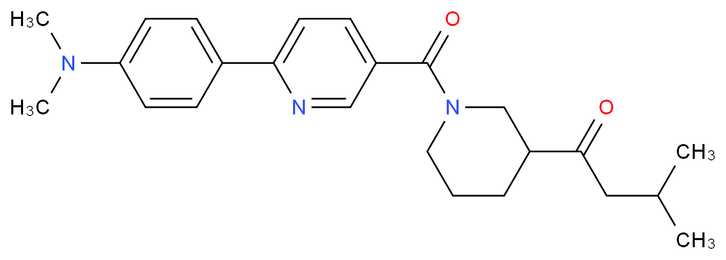 1-[1-({6-[4-(dimethylamino)phenyl]pyridin-3-yl}carbonyl)piperidin-3-yl]-3-methylbutan-1-one_Molecular_structure_CAS_)
