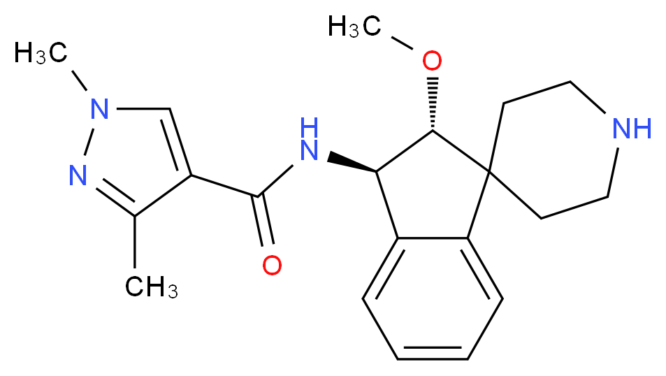 N-[(2R*,3R*)-2-methoxy-2,3-dihydrospiro[indene-1,4'-piperidin]-3-yl]-1,3-dimethyl-1H-pyrazole-4-carboxamide_Molecular_structure_CAS_)