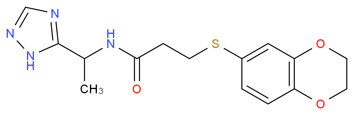 3-(2,3-dihydro-1,4-benzodioxin-6-ylthio)-N-[1-(1H-1,2,4-triazol-5-yl)ethyl]propanamide_Molecular_structure_CAS_)