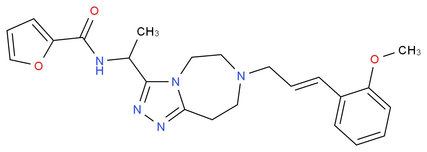 N-(1-{7-[(2E)-3-(2-methoxyphenyl)-2-propen-1-yl]-6,7,8,9-tetrahydro-5H-[1,2,4]triazolo[4,3-d][1,4]diazepin-3-yl}ethyl)-2-furamide_Molecular_structure_CAS_)