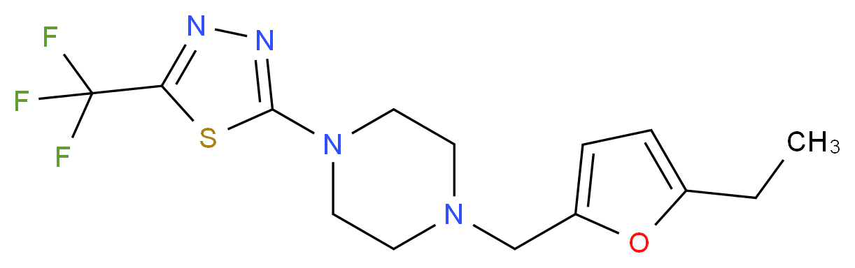 1-[(5-ethyl-2-furyl)methyl]-4-[5-(trifluoromethyl)-1,3,4-thiadiazol-2-yl]piperazine_Molecular_structure_CAS_)
