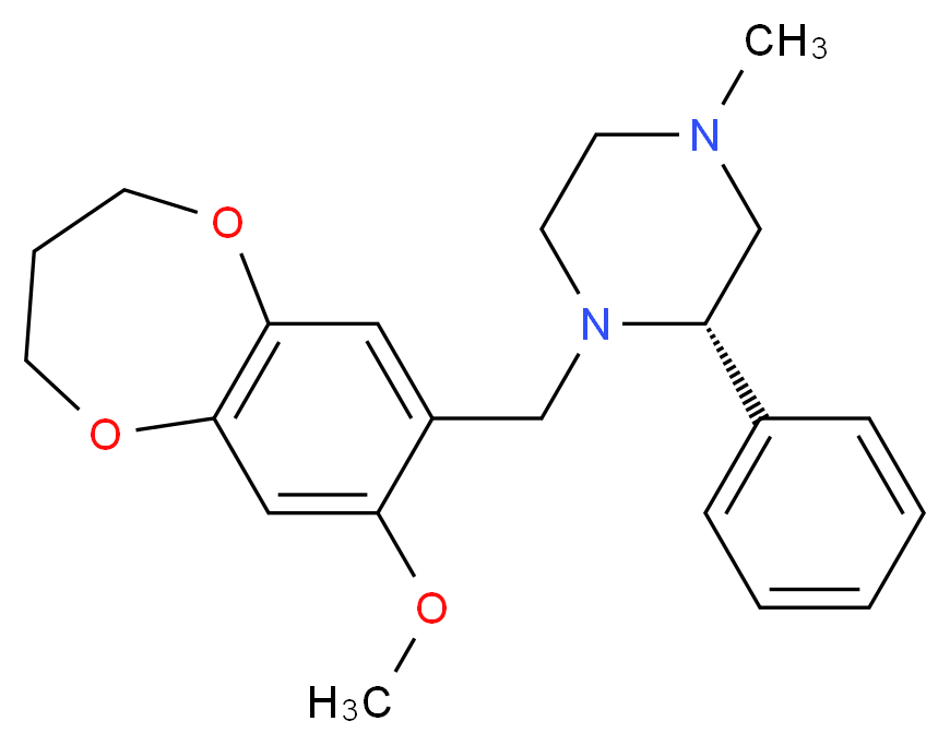 (2S)-1-[(8-methoxy-3,4-dihydro-2H-1,5-benzodioxepin-7-yl)methyl]-4-methyl-2-phenylpiperazine_Molecular_structure_CAS_)
