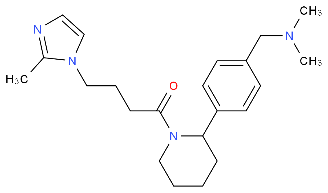 N,N-dimethyl-1-(4-{1-[4-(2-methyl-1H-imidazol-1-yl)butanoyl]-2-piperidinyl}phenyl)methanamine_Molecular_structure_CAS_)