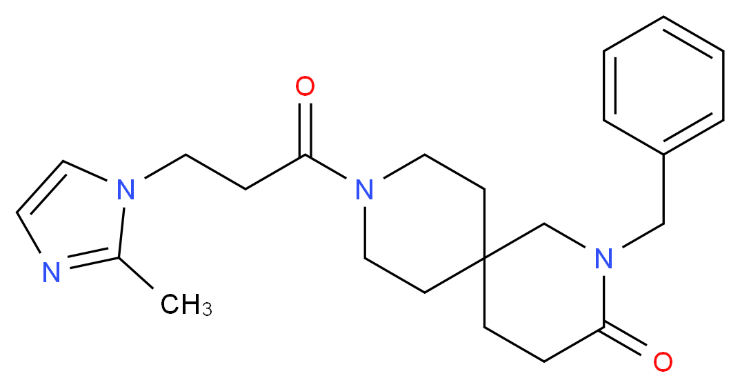 2-benzyl-9-[3-(2-methyl-1H-imidazol-1-yl)propanoyl]-2,9-diazaspiro[5.5]undecan-3-one_Molecular_structure_CAS_)