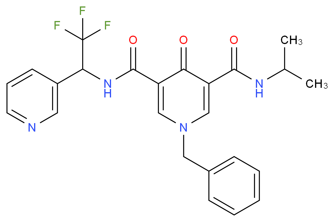 1-benzyl-N-isopropyl-4-oxo-N'-[2,2,2-trifluoro-1-(3-pyridinyl)ethyl]-1,4-dihydro-3,5-pyridinedicarboxamide_Molecular_structure_CAS_)