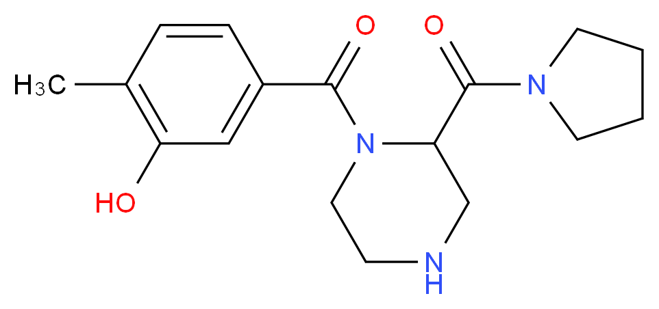 2-methyl-5-{[2-(1-pyrrolidinylcarbonyl)-1-piperazinyl]carbonyl}phenol_Molecular_structure_CAS_)