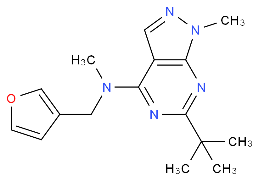 6-tert-butyl-N-(3-furylmethyl)-N,1-dimethyl-1H-pyrazolo[3,4-d]pyrimidin-4-amine_Molecular_structure_CAS_)