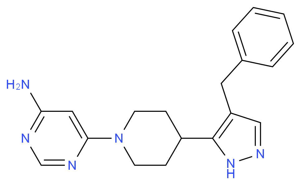 6-[4-(4-benzyl-1H-pyrazol-5-yl)piperidin-1-yl]pyrimidin-4-amine_Molecular_structure_CAS_)