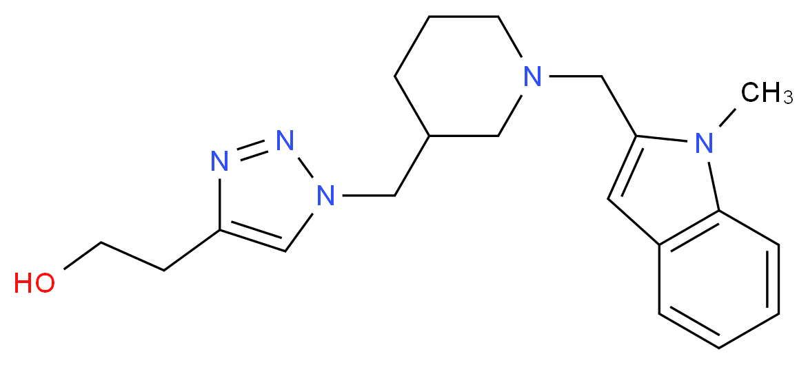 2-[1-({1-[(1-methyl-1H-indol-2-yl)methyl]-3-piperidinyl}methyl)-1H-1,2,3-triazol-4-yl]ethanol_Molecular_structure_CAS_)