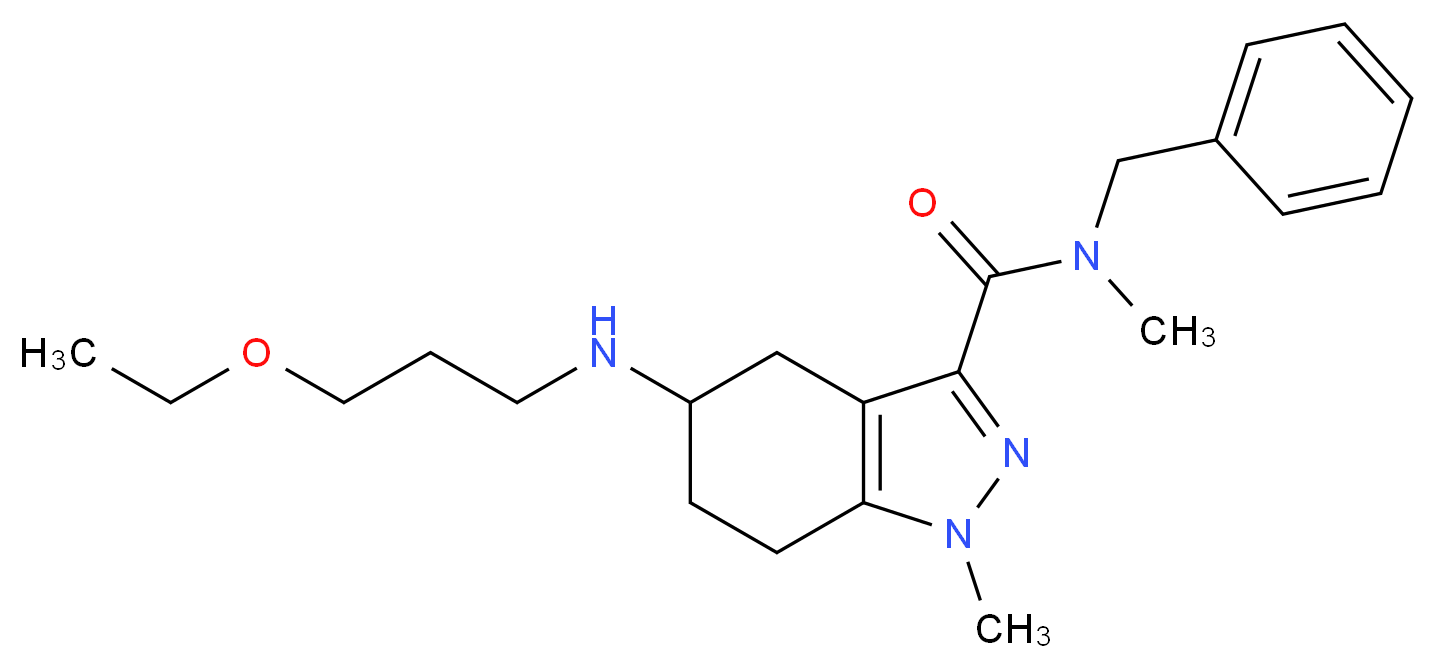 N-benzyl-5-[(3-ethoxypropyl)amino]-N,1-dimethyl-4,5,6,7-tetrahydro-1H-indazole-3-carboxamide_Molecular_structure_CAS_)