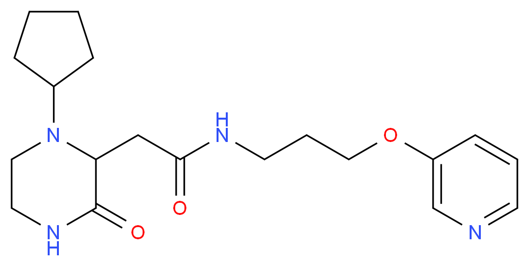 2-(1-cyclopentyl-3-oxo-2-piperazinyl)-N-[3-(3-pyridinyloxy)propyl]acetamide_Molecular_structure_CAS_)