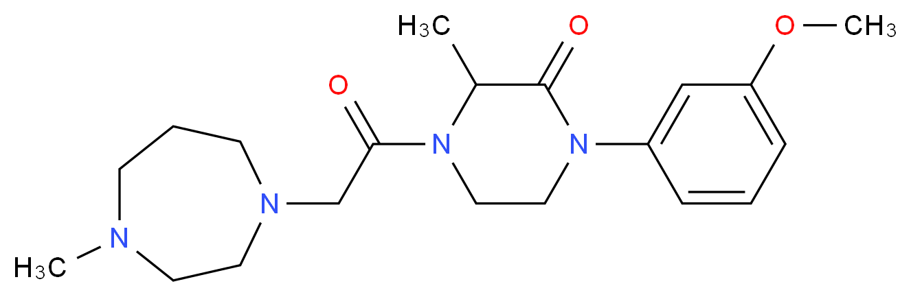 1-(3-methoxyphenyl)-3-methyl-4-[(4-methyl-1,4-diazepan-1-yl)acetyl]piperazin-2-one_Molecular_structure_CAS_)