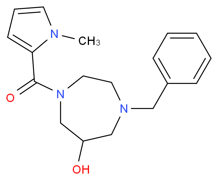 1-benzyl-4-[(1-methyl-1H-pyrrol-2-yl)carbonyl]-1,4-diazepan-6-ol_Molecular_structure_CAS_)