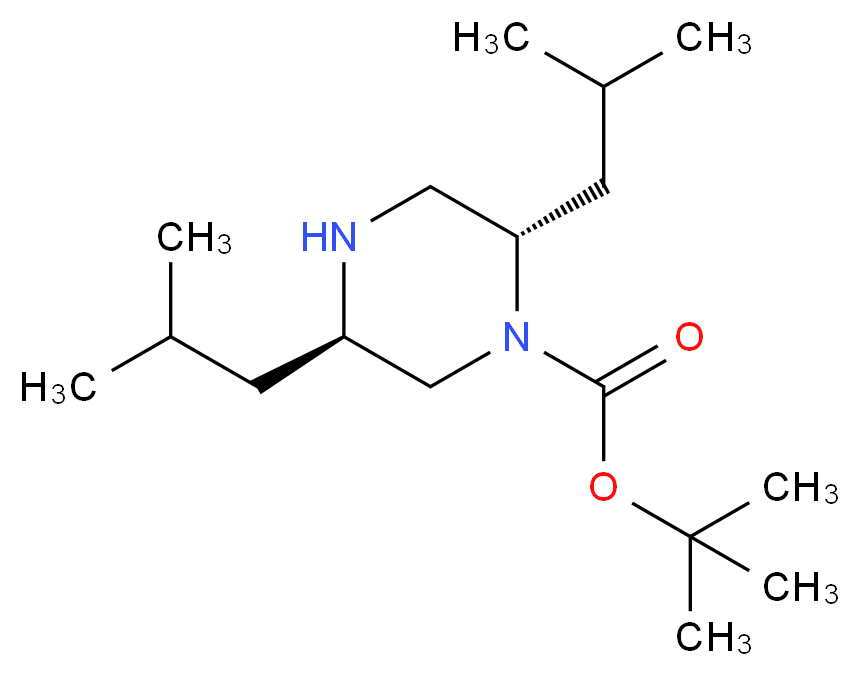 (2S,5R)-2,5-DIISOBUTYL-PIPERAZINE-1-CARBOXYLIC ACID TERT-BUTYL ESTER_Molecular_structure_CAS_)