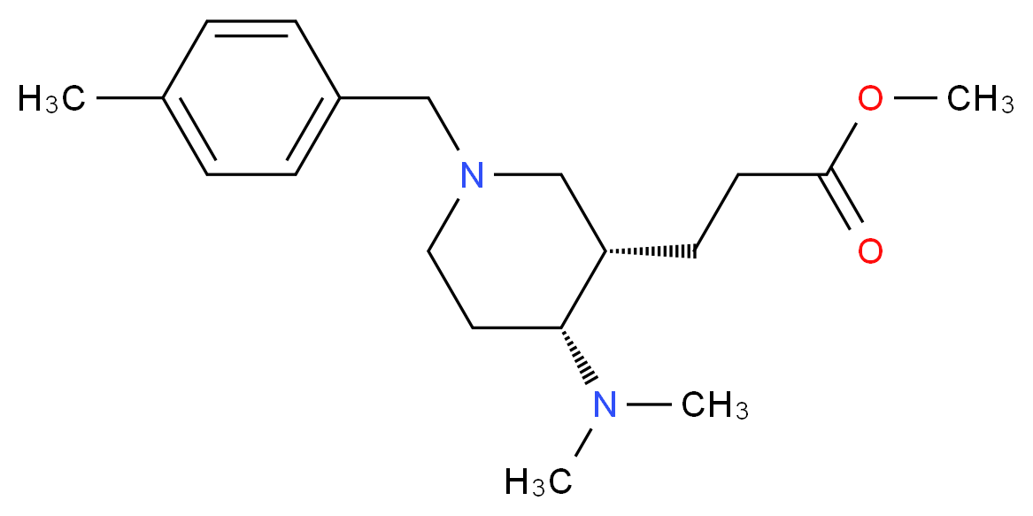 methyl 3-[(3S*,4R*)-4-(dimethylamino)-1-(4-methylbenzyl)-3-piperidinyl]propanoate_Molecular_structure_CAS_)