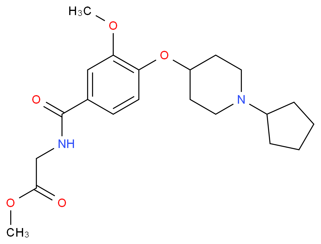 methyl N-{4-[(1-cyclopentyl-4-piperidinyl)oxy]-3-methoxybenzoyl}glycinate_Molecular_structure_CAS_)