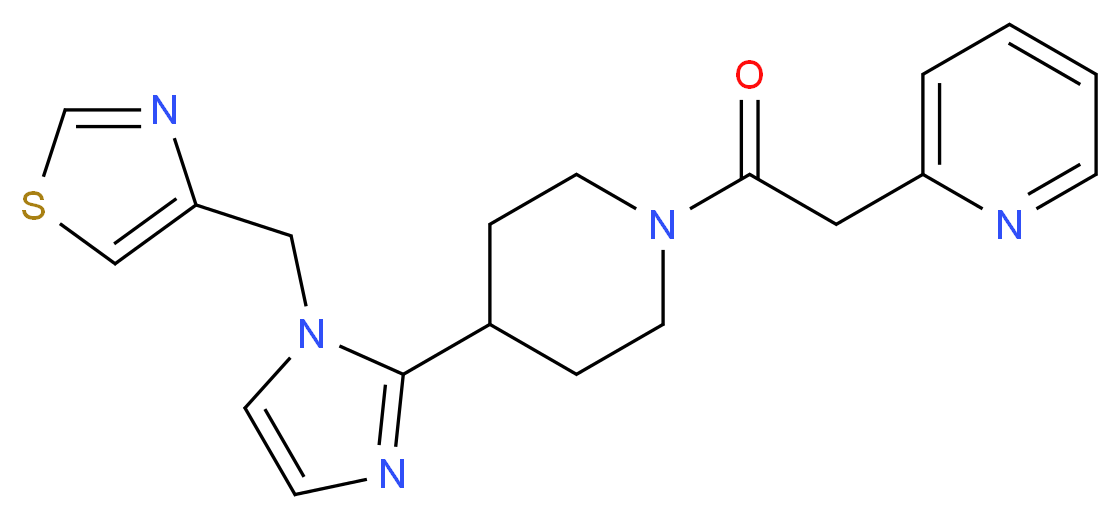 2-(2-oxo-2-{4-[1-(1,3-thiazol-4-ylmethyl)-1H-imidazol-2-yl]-1-piperidinyl}ethyl)pyridine_Molecular_structure_CAS_)